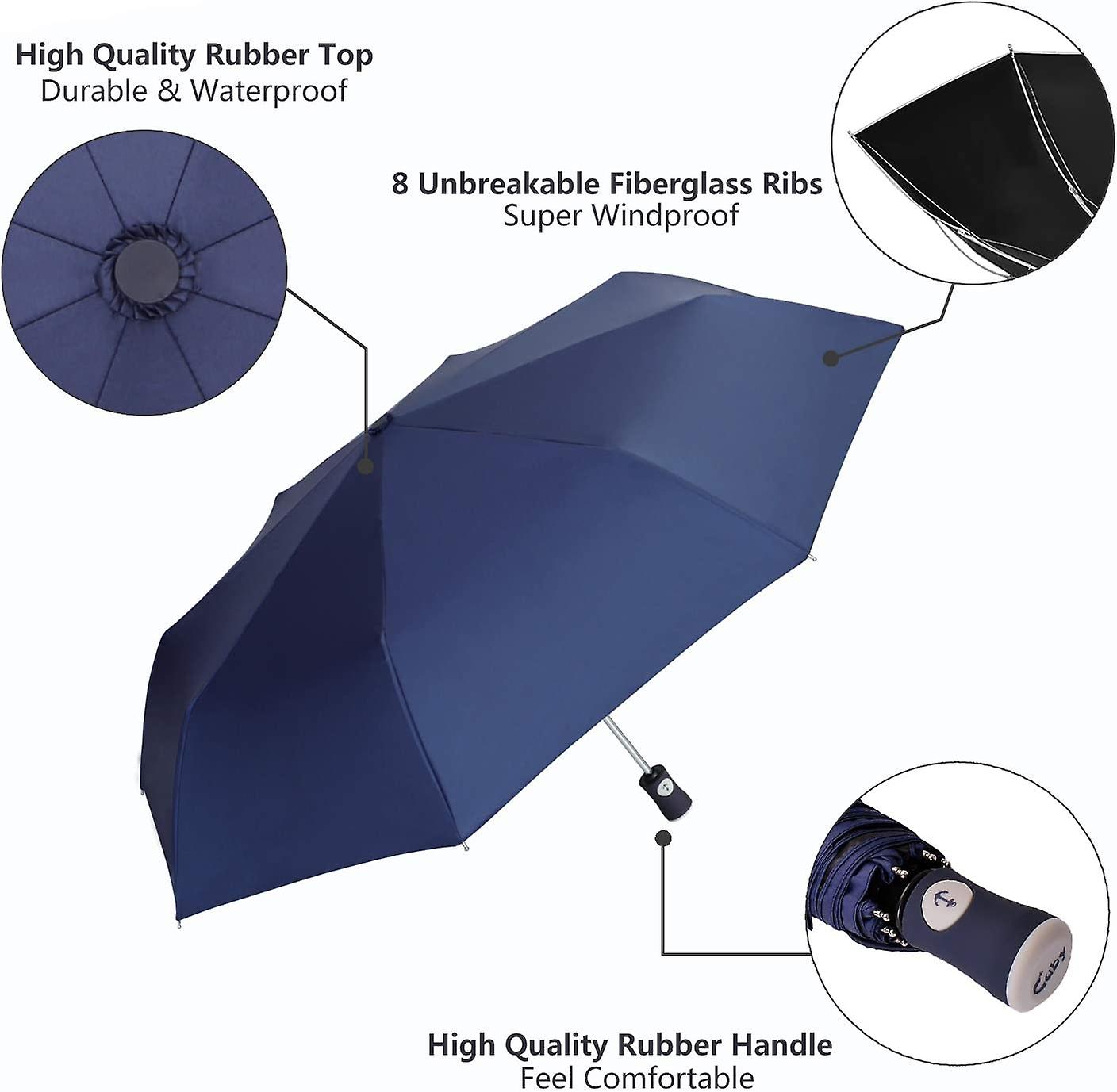 Liangnv Uv Sun Umbrella Compact Folding Travel Umbrella Auto Open And Close For Windproof， Rainproof and 99.98% Uv Protection Parasol With Black Anti-uv