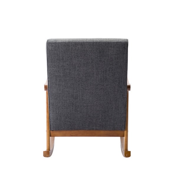 Porthos Home Hayes Fabric Rocking Accent Chair with Rubberwood Legs