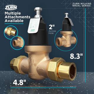 Zurn 2 in. NR3XL Pressure Reducing Valve Single Union Female x Female NPT Connection Lead Free 2-NR3XL