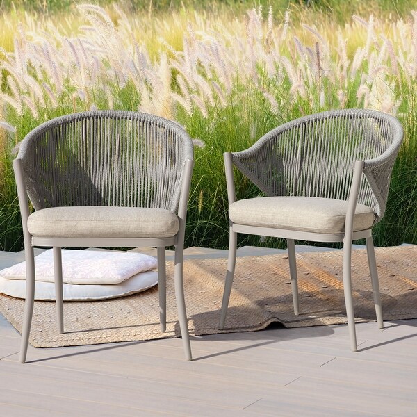 NUU GARDEN 3Piece Aluminum Patio Furniture Bistro Set with Cushions