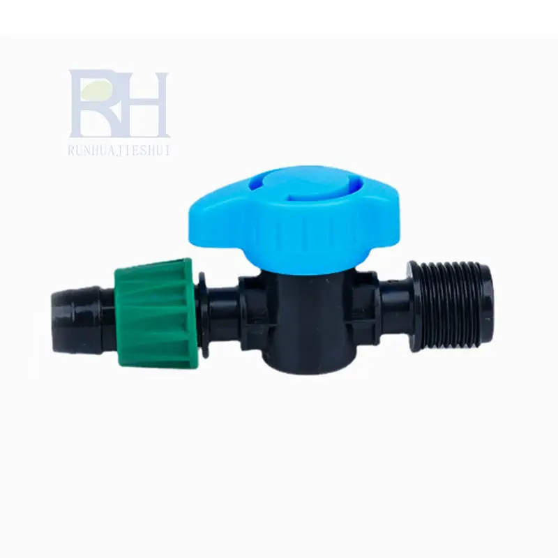 Farm Garden Irrigation system 16mm Mini Ball valve Micro Offtake Valve  Agricultural drip tape valve