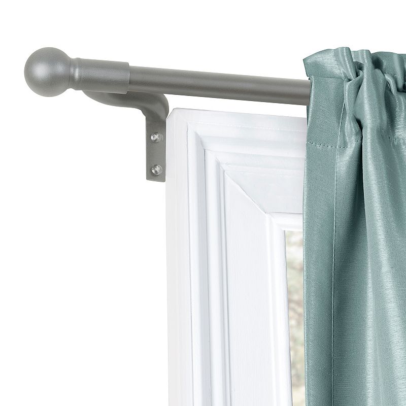 Zenna Home Smart Rods Easy Install Adjustable Cafe Window Rod with Ball Finials