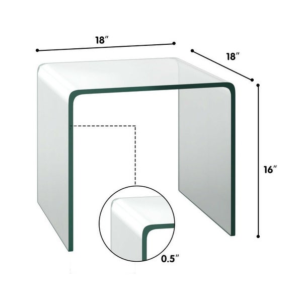 Tempered Waterfall End Table with non-Slip Pad