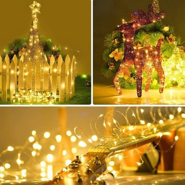 LED Fairy String Lights with Remote Control - 2 Set 100 LED 33ft - Yellow Shopping - The Best Deals on String Lights | 39295047