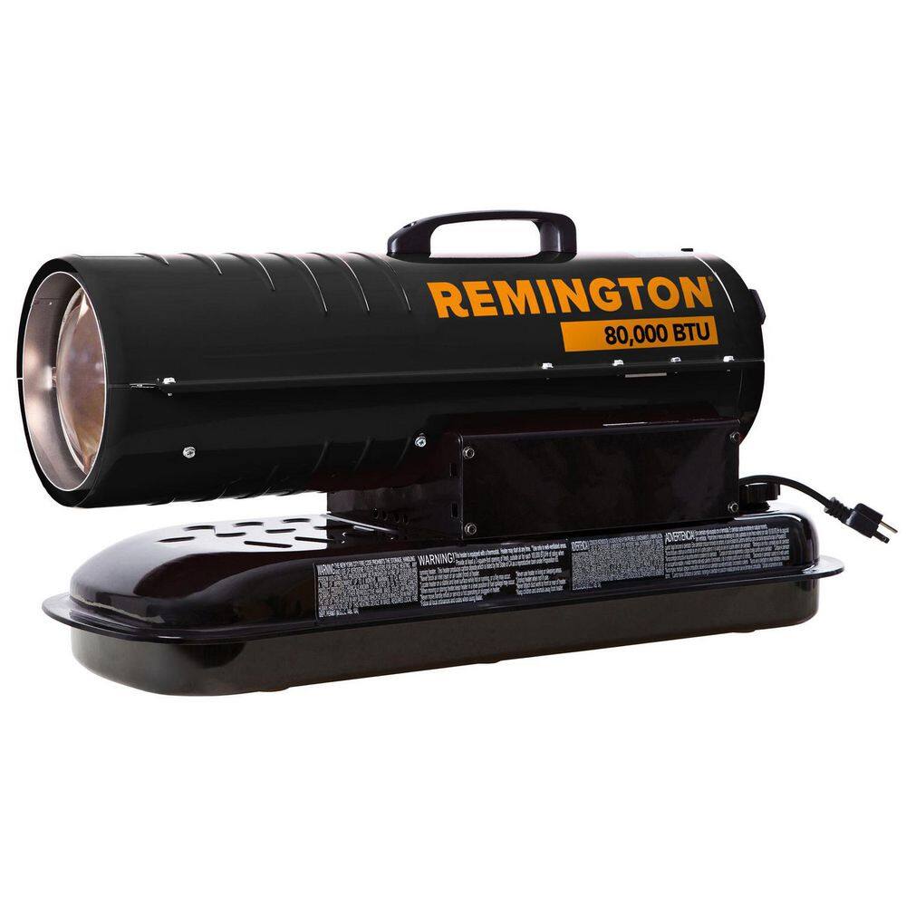 Remington 80000 BTU Battery Operated KeroseneDiesel Forced Air Space Heater with Thermostat - Battery Not Included REM-80TBOA-KFA-B