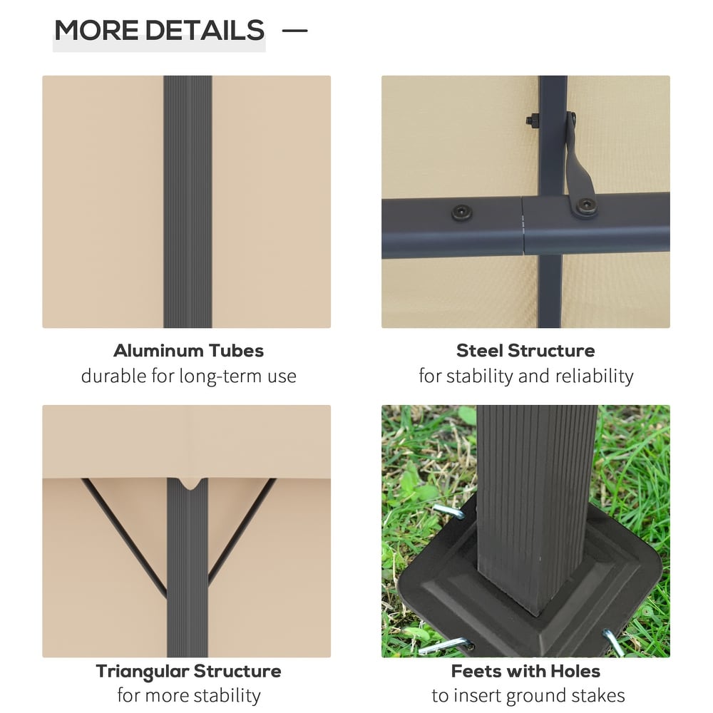 Outsunny 13' x 10' Patio Gazebo Outdoor Canopy Shelter with Sidewalls  Vented Roof  Aluminum Frame for Garden  Lawn  Backyard