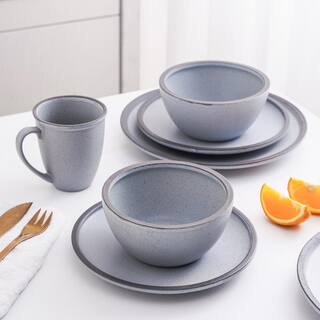 STONE LAIN Stone Lain Tina 32-Piece Dinnerware Set Stoneware Service For 8 Blue and Grey BLB0666-B020002