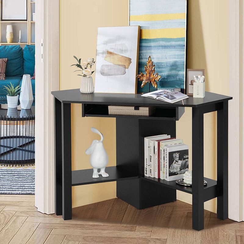 Wooden Study Computer Corner Desk with Drawer