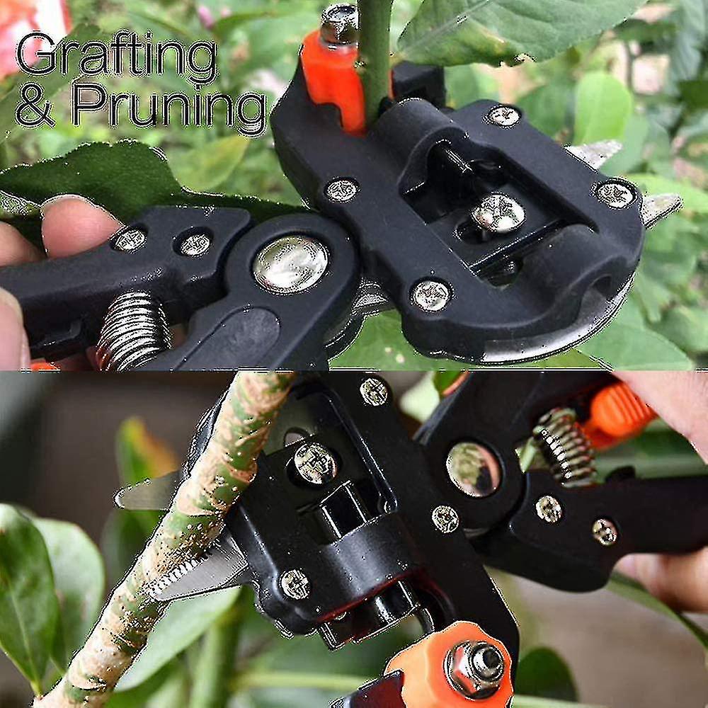 2 In 1 Grafting Tools Pruner Kit， V-shaped U-shaped Graft， Perfect For Fruit Tree Grafting， Including Grafting Tapes， Grafting Knife And Spare Blades