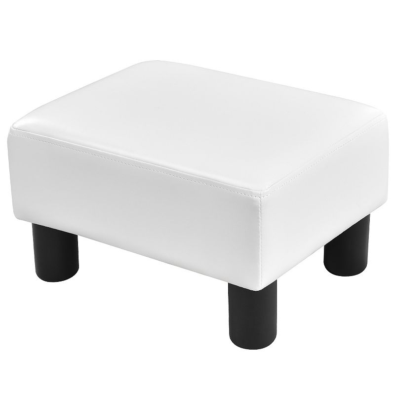 Small PU Leather Rectangular Seat Ottoman Footstool