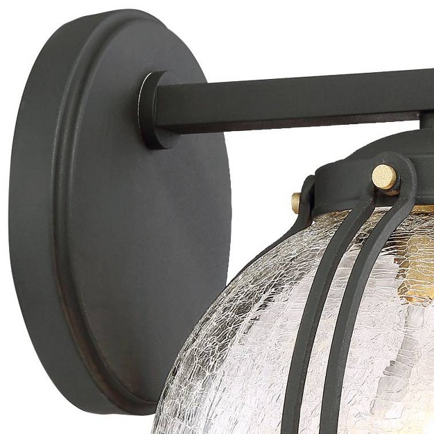 High Black And Honey Gold Outdoor Wall Light