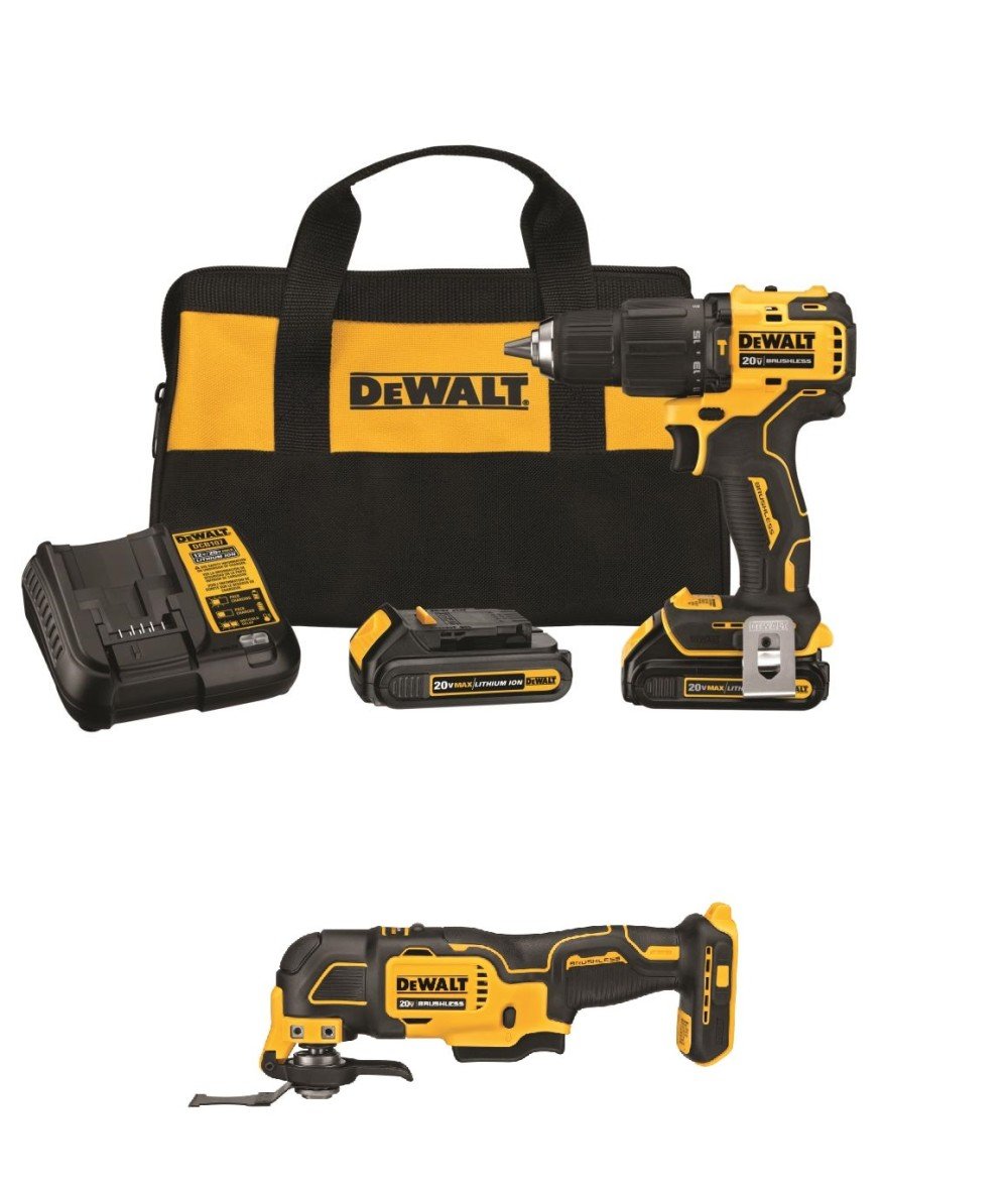 DEWALT 20V MAX 1/2" Hammer Drill/Driver & Oscillating Multi-Tool Combo Kit Bundle DCD709C2-DCS354B from DEWALT