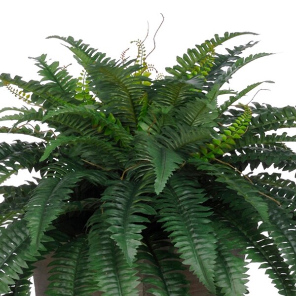 Faux Fern in Tall WashedWood Planter