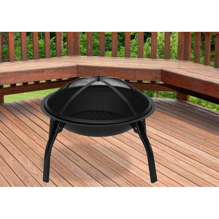 Four   legged Folding Iron Brazier Wood Burning Fire Pit