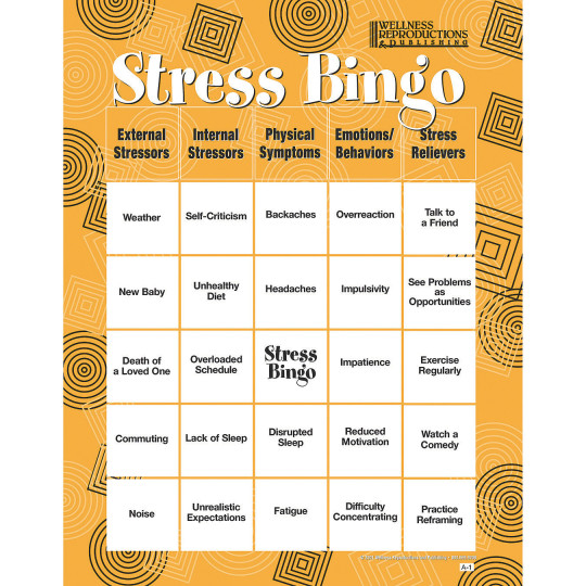 The Guidance Adult Bingo Game  Stress