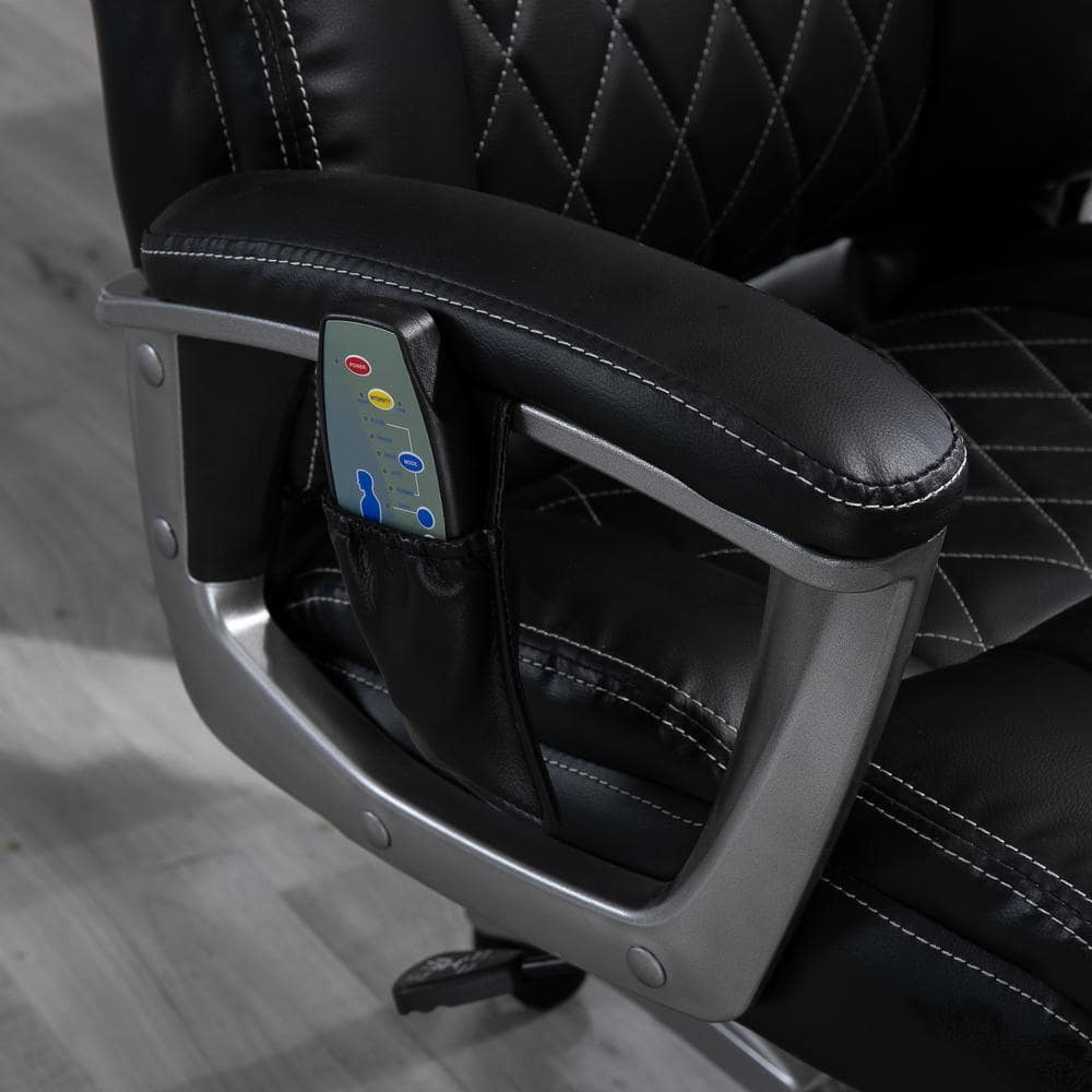 Vinsetto Black PU Leather 6-Point Office Massage Chair 921-362V80