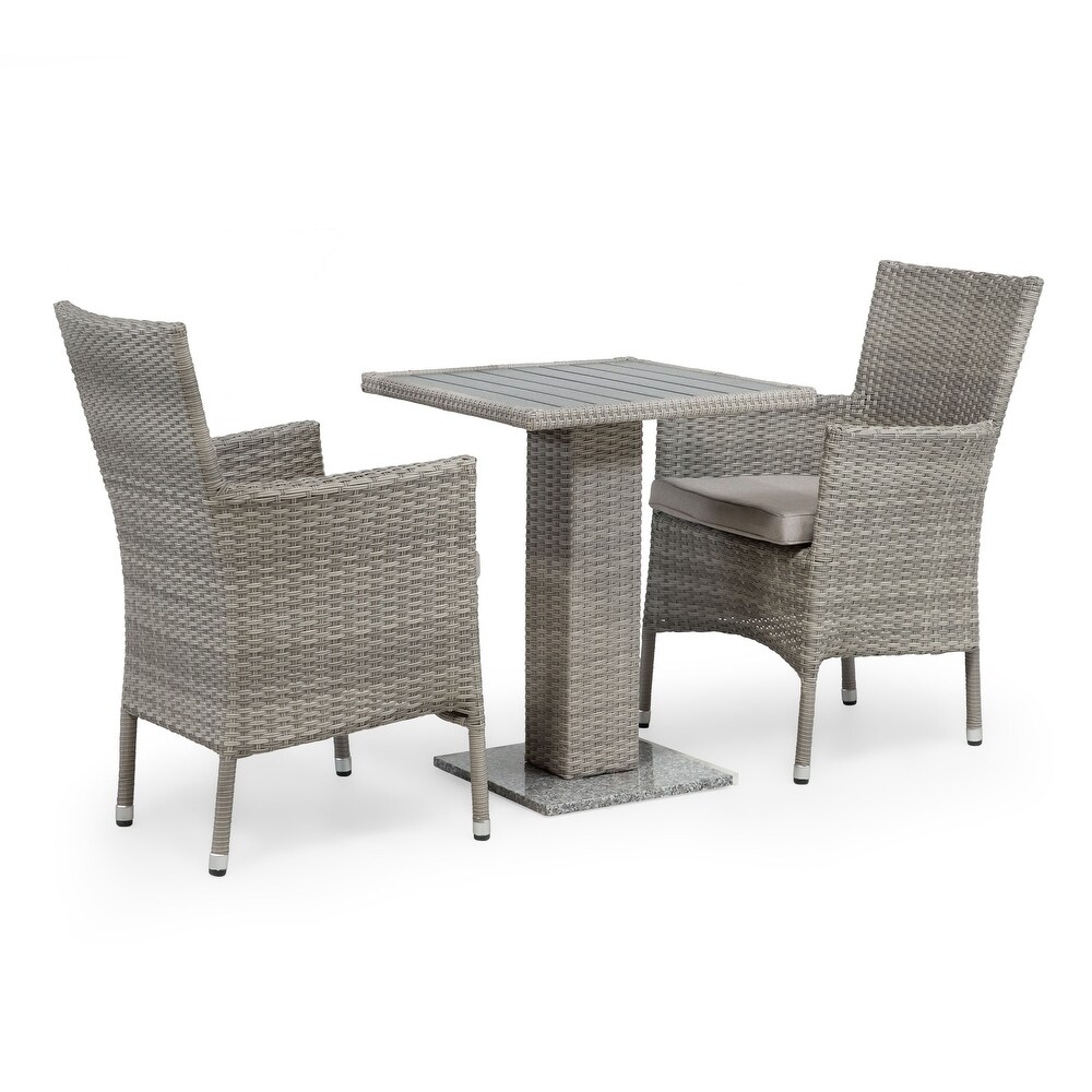 Poole Stackable 3 piece Outdoor 24 inch Square Bistro Set by M L Co.