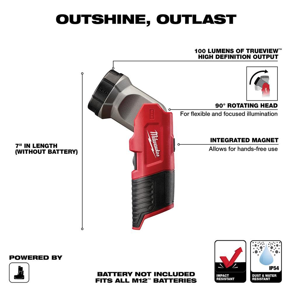 Milwaukee M12 Cordless LED Work Light 49-24-0146 from Milwaukee