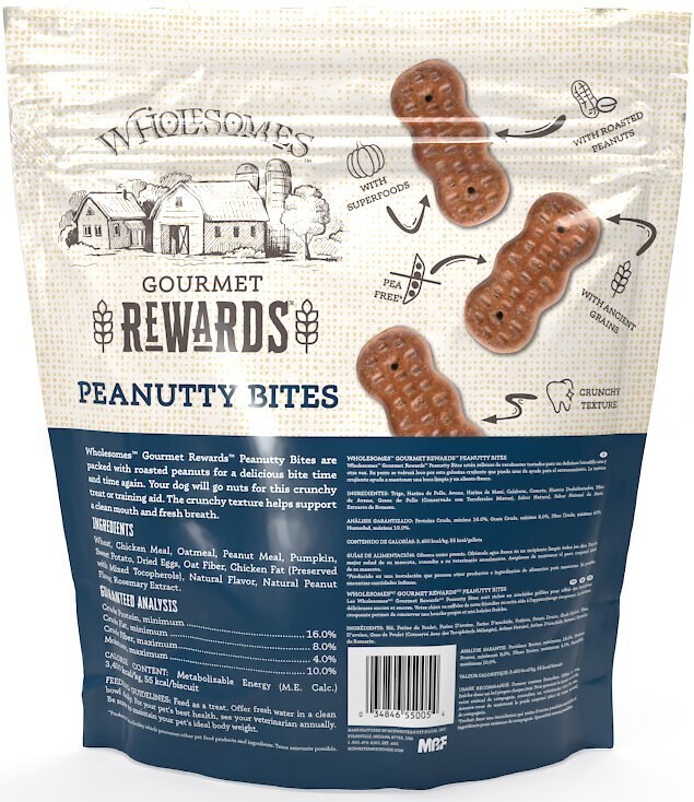 Wholesomes Rewards Peanutty Bites Biscuit Dog Treats