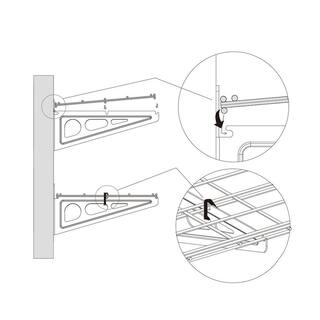 FLEXIMOUNTS 12 in. x 48 in. Steel Garage Wall Shelf with Brackets in Black WR14B-E