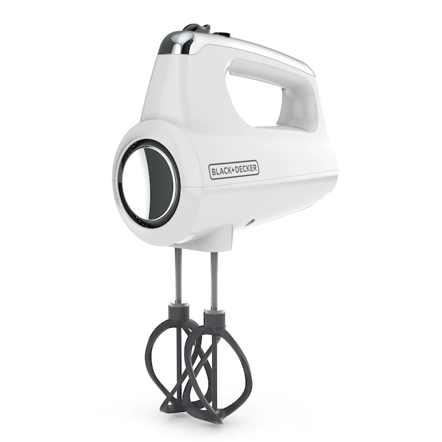 BLACK+DECKER Helix 60-in Cord 5-Speed White Hand Mixer， White