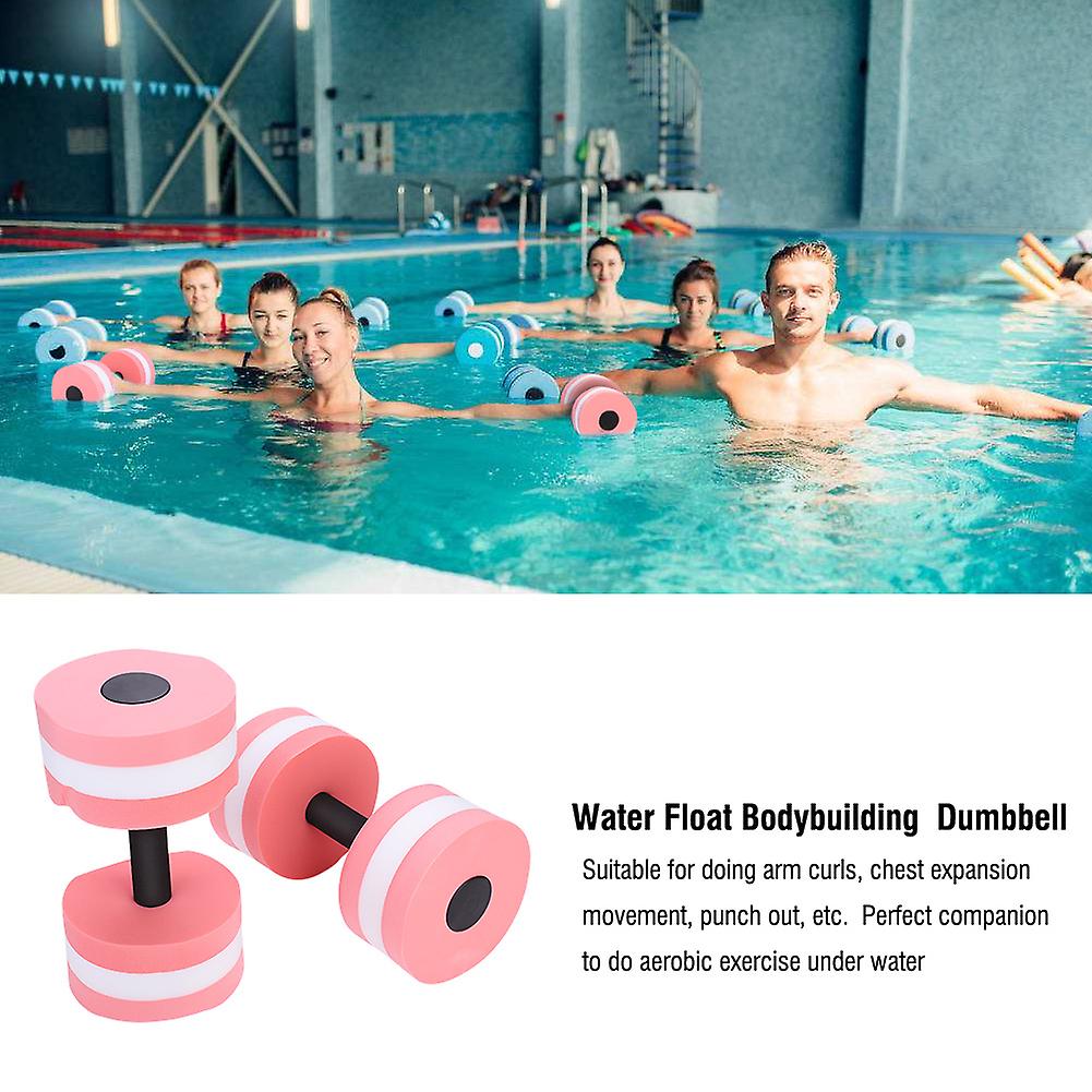 1 Pair Water Float Bodybuilding Training Fitness Yoga Dumbbell Barbell (pink)