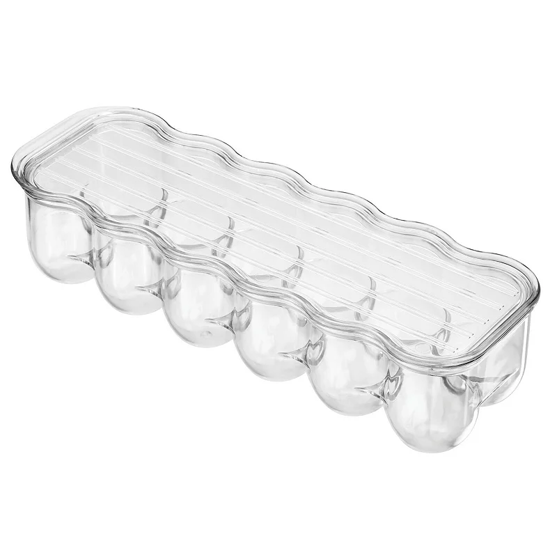 mDesign Plastic Egg Storage Tray Holder for Refrigerator， 12 Eggs