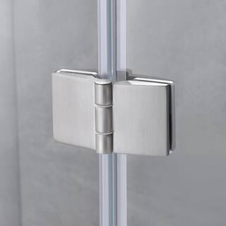 OVE Decors Annie 49.17 in. W x 57.99 in. H Pivot Frameless Tub Door in Satin Nickel 15BGP-ANNI48-SA