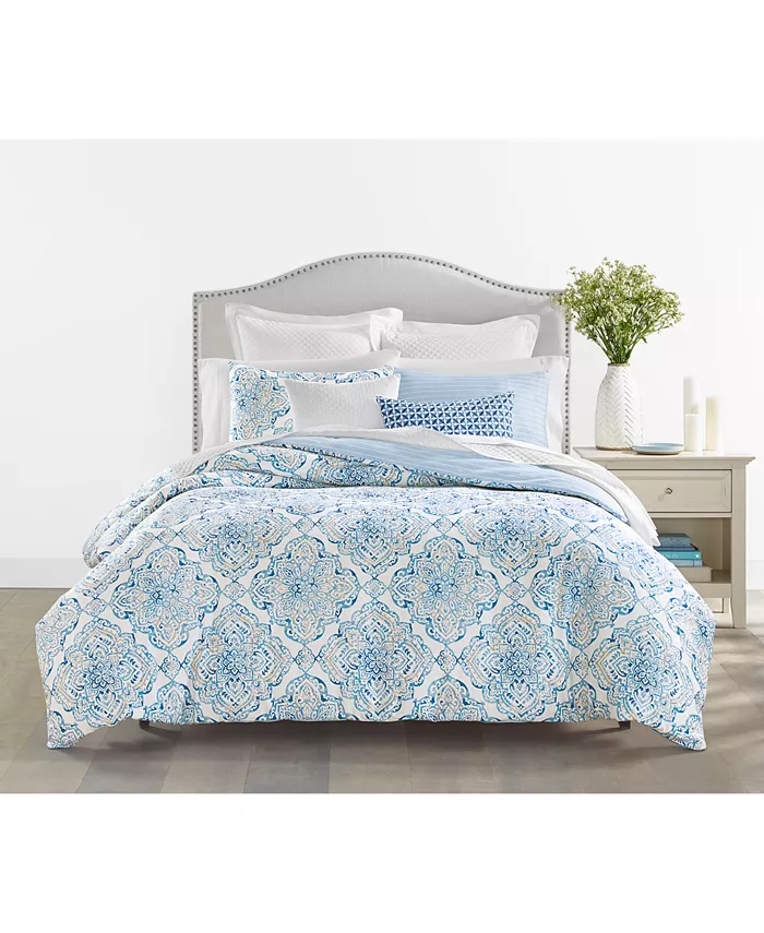 Charter Club Coastal Medallion 2-Pc. Duvet Cover Set， Twin，