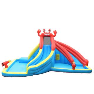 Gymax Inflatable Water Park Bounce House Crab with 2 Slides Climbing Wall Tunnel GYM05212