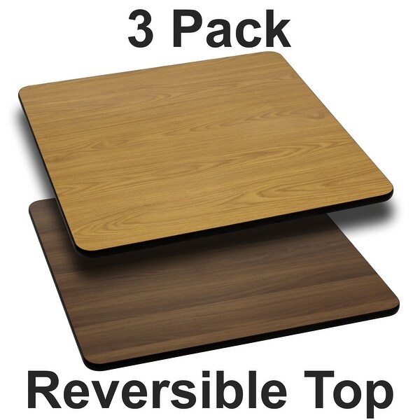 3 Pack 30'' Square Table Top with Reversible Laminate Top