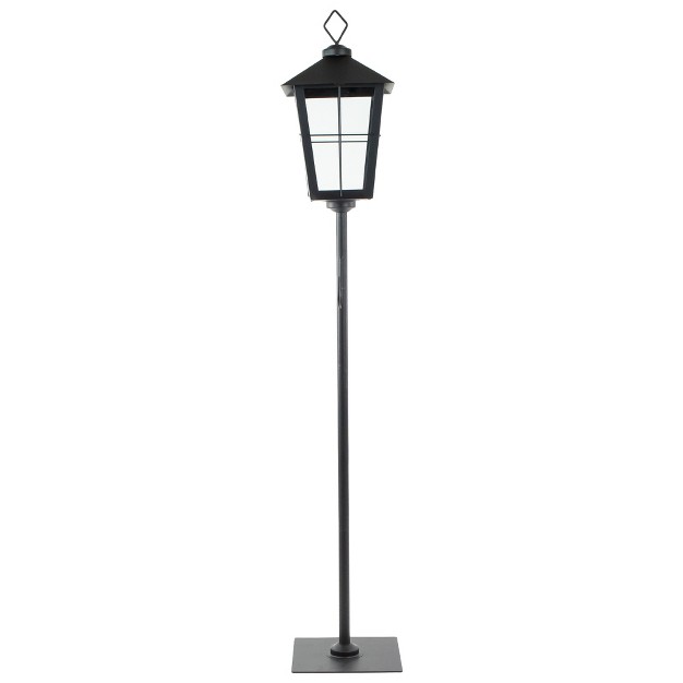 Matte Black Candle Lantern With Wreath Holder