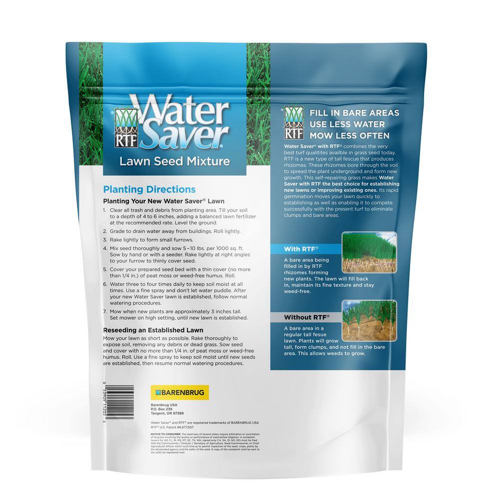 Water Saver 5 lbs. Tall Fescue with RTF Grass Seed Blend 11205