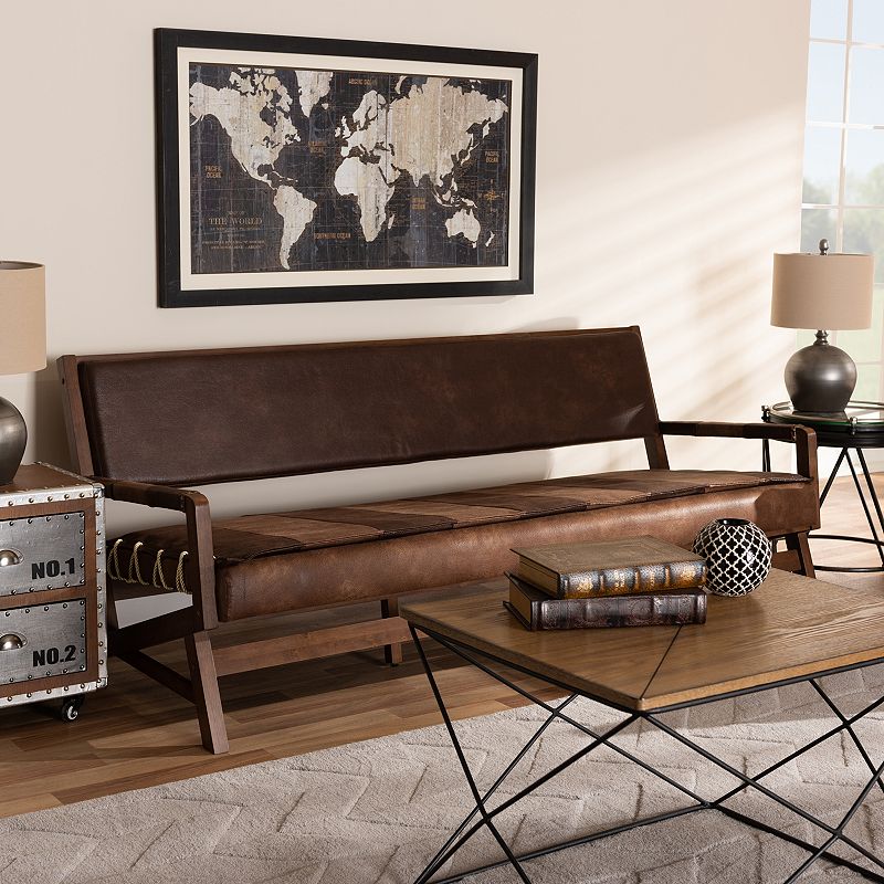 Baxton Studio Rovelyn Brown Sofa