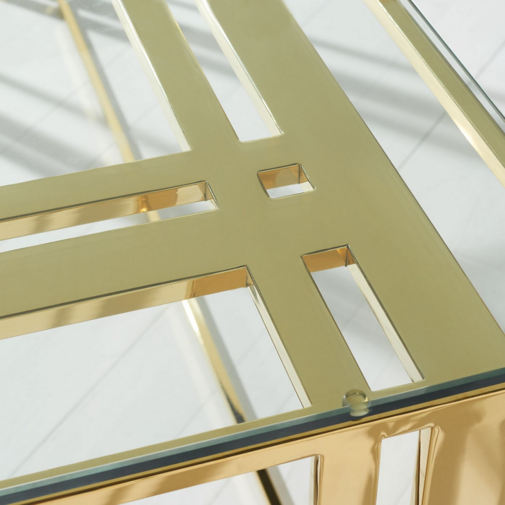 Safavieh Kerrianne Metal Console Table Gold   Contemporary   Console Tables   by Safavieh  Houzz