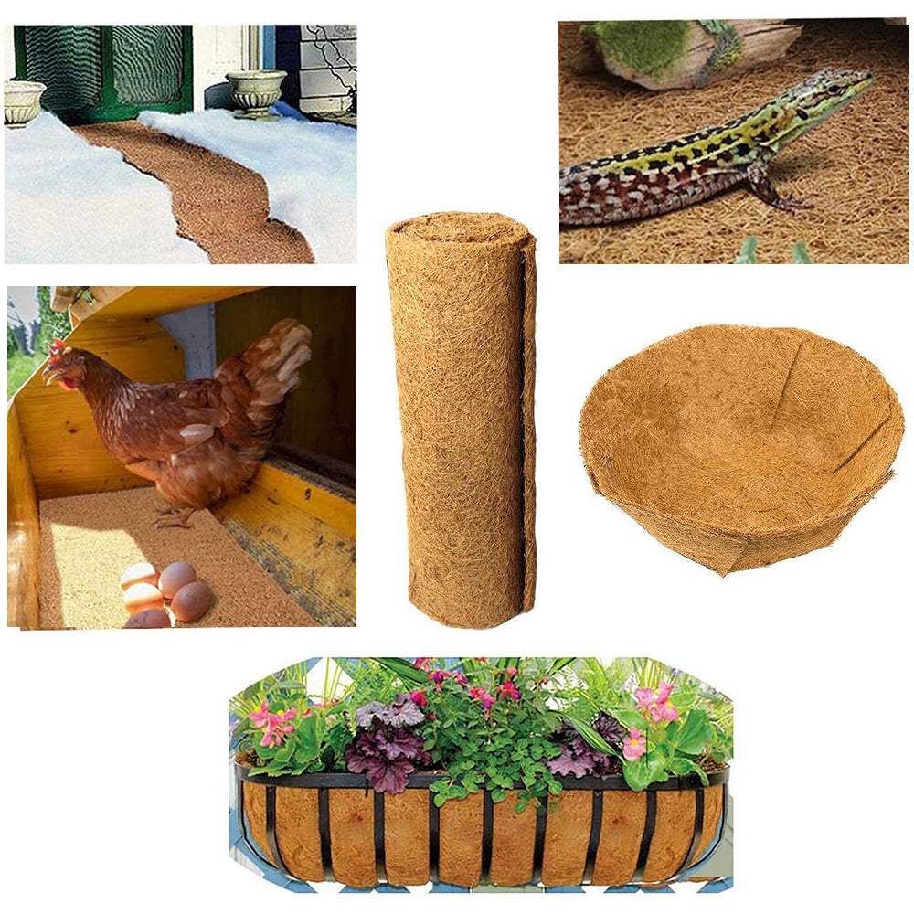 Willstar Coconut Mat Coco Fiber Roll Natural Coconut Coco Liner Roll Coconut Palm Carpet Coconut Coir Liner Sheets Coco Mat For Planter Window Flower Wall Hanging Basket Garden Decoration