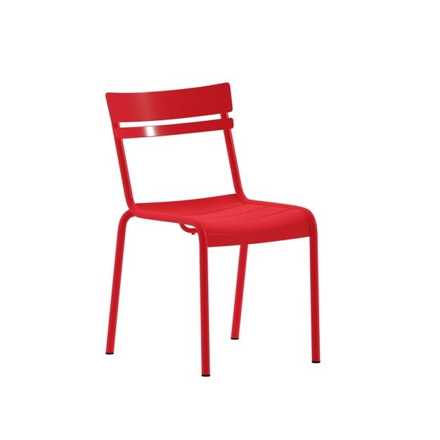 Flash Furniture Nash Commercial Grade Steel Stack Chair Indoor outdoor Armless Chair With 2 Slat Back