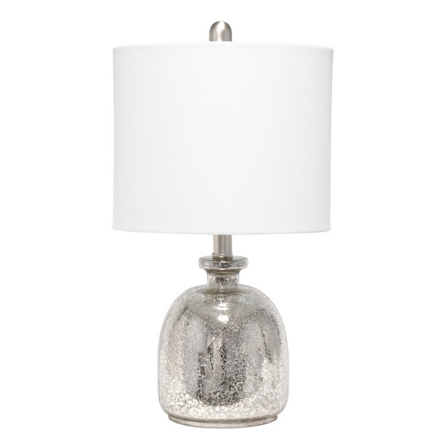 Mercury Hammered Glass Jar Table Lamp With Linen Shade Lalia Home