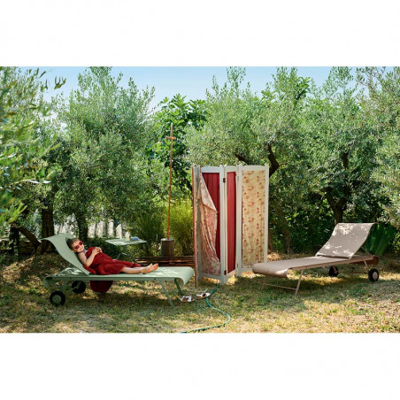 Bain de soleil FERMOB Dune STEREO - Chaise longue de jardin toile