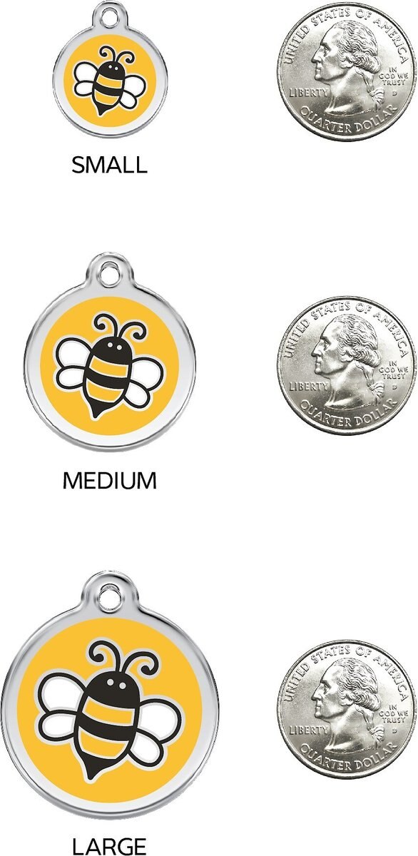 Red Dingo Bumble Bee Stainless Steel Personalized Dog and Cat ID Tag