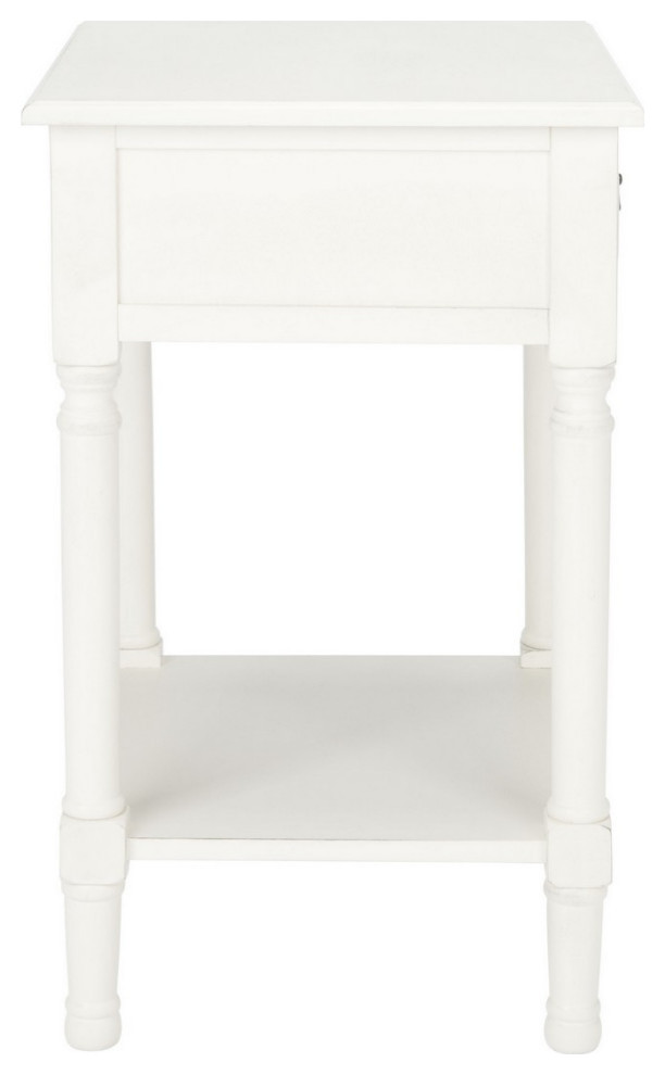 Cabernet One Drawer Accent Table Distressed White   Traditional   Side Tables And End Tables   by AED Luxury Home Decor  Houzz