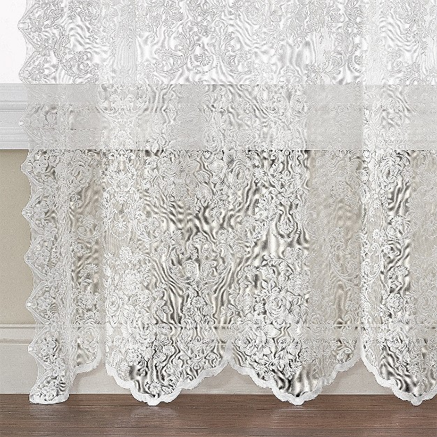 Kate Aurora Shabby Chic Lace Single Curtain Panel With An Attached Valance