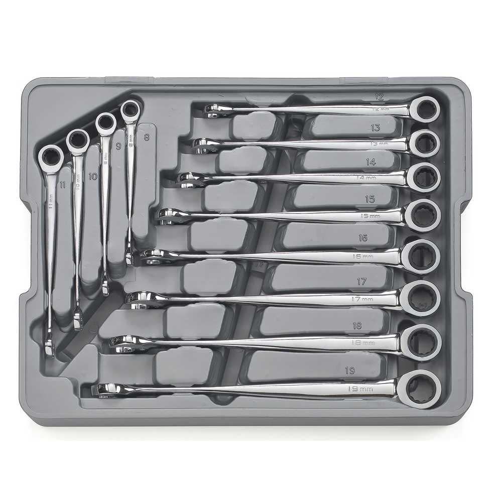 12 Pc XL X-Beam™ Metric Combination Ratcheting Wrench Set ;