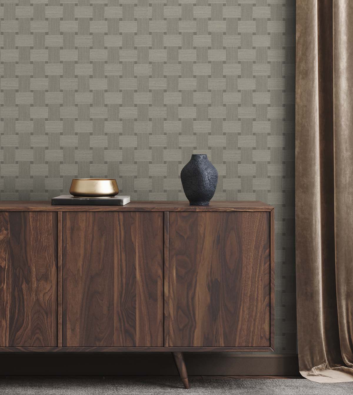 Basketweave Yerba Wallpaper from the Even More Textures Collection