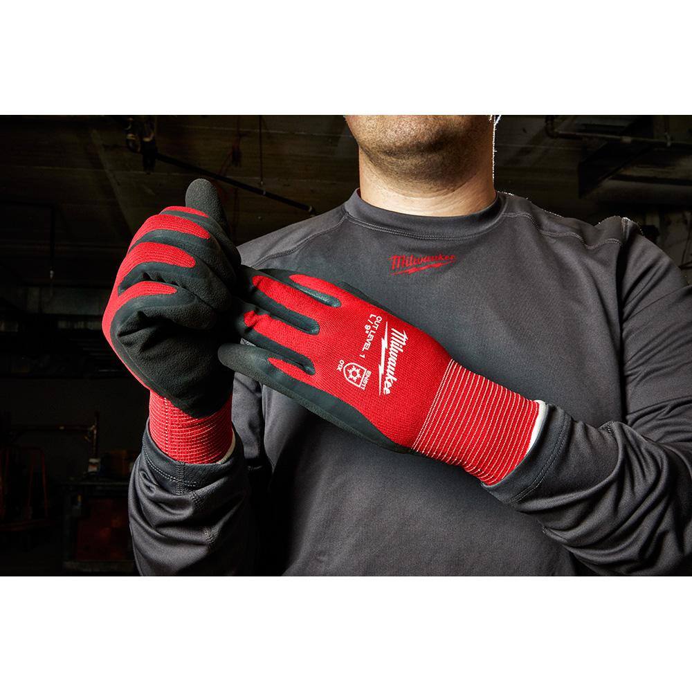 MW X-Large Red Latex Level 1 Cut Resistant Insulated Winter Dipped Work Gloves (12-Pack) 48-22-8913B