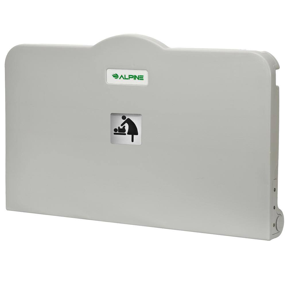 Alpine Industries Grey Compact Horizontal Baby Changing Station (2-Pack) 411-E-2PK