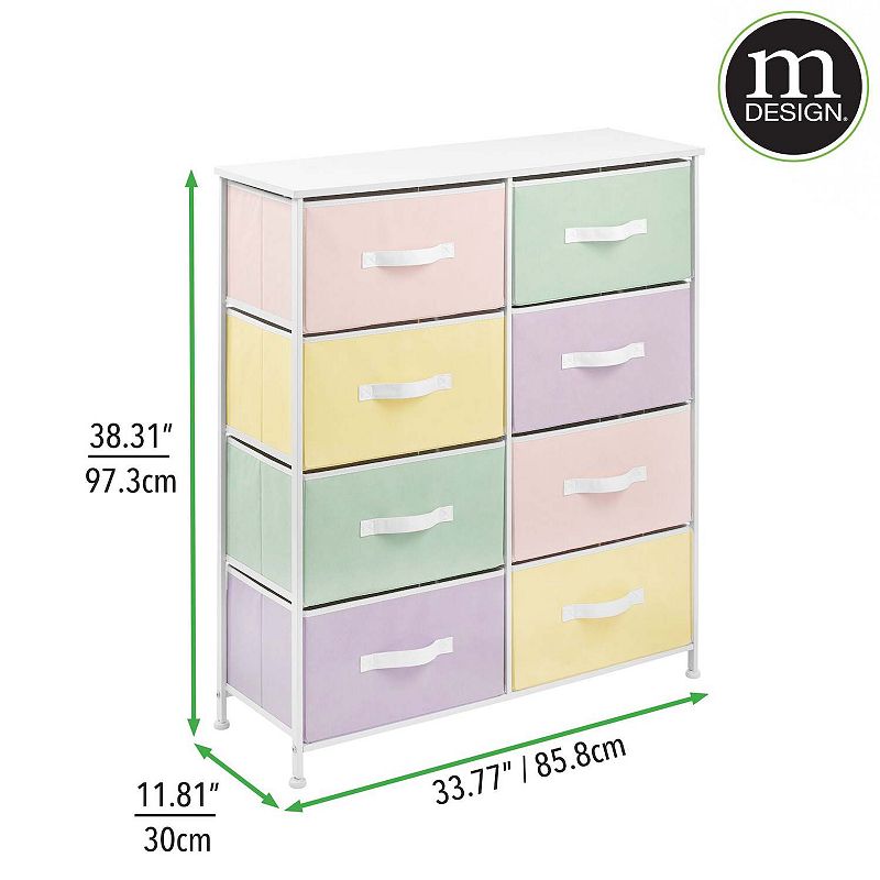 mDesign Vertical Dresser Storage Tower with 8 Drawers