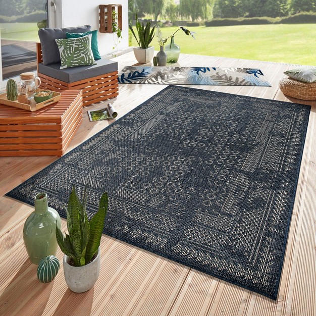 World Rug Gallery Bohemian Border Indoor outdoor Area Rug