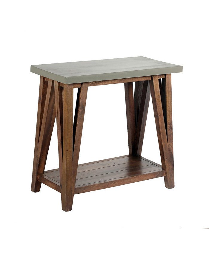 Alaterre Furniture Brookside Cement-Top Wood Console and Media Table