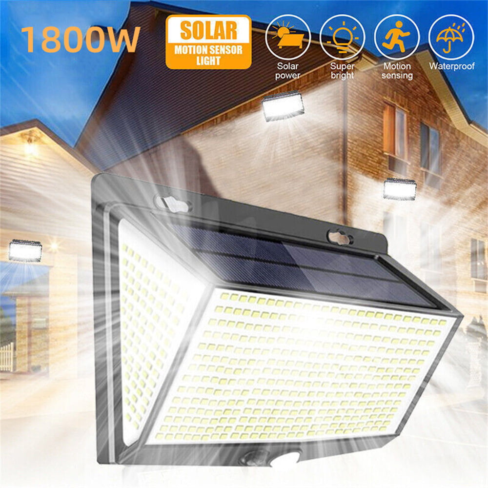 Solar Lights Outdoor Waterproof， 2200LM Super Bright Solar Motion Sensor Flood Wall Lights， Wireless Outdoor Security Wall Lights with 270° Wide Angle Illuminationand 3 Lighting Modes